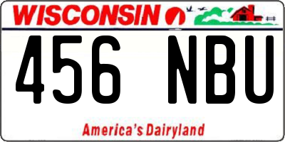 WI license plate 456NBU