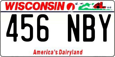 WI license plate 456NBY