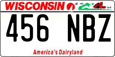 WI license plate 456NBZ