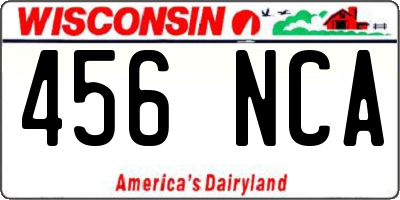 WI license plate 456NCA
