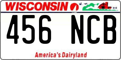 WI license plate 456NCB