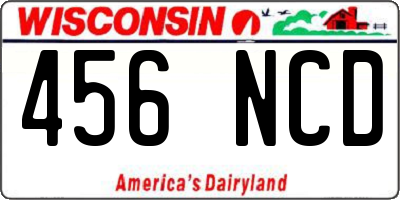 WI license plate 456NCD