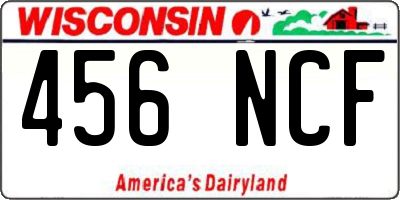 WI license plate 456NCF