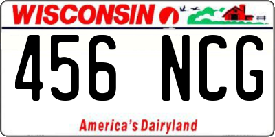 WI license plate 456NCG