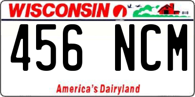 WI license plate 456NCM