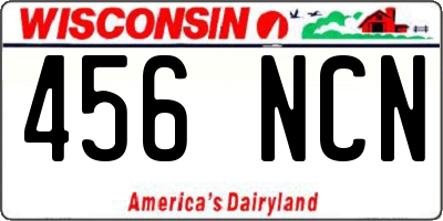 WI license plate 456NCN