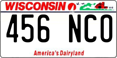 WI license plate 456NCO
