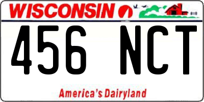WI license plate 456NCT