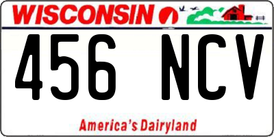 WI license plate 456NCV