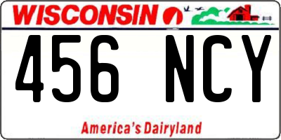 WI license plate 456NCY