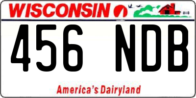 WI license plate 456NDB