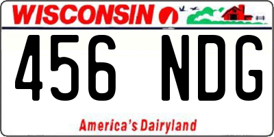 WI license plate 456NDG