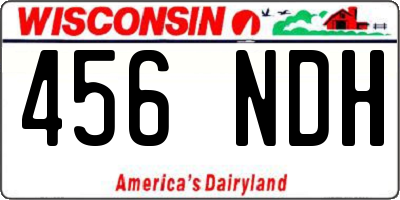 WI license plate 456NDH