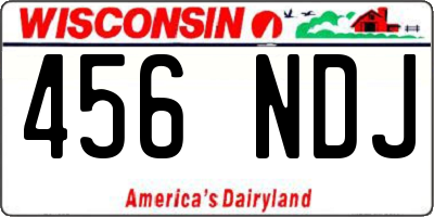 WI license plate 456NDJ