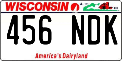 WI license plate 456NDK