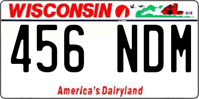 WI license plate 456NDM