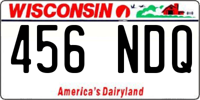 WI license plate 456NDQ