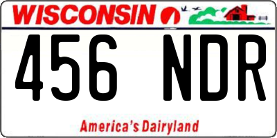 WI license plate 456NDR
