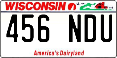WI license plate 456NDU