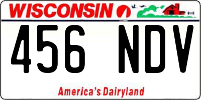 WI license plate 456NDV