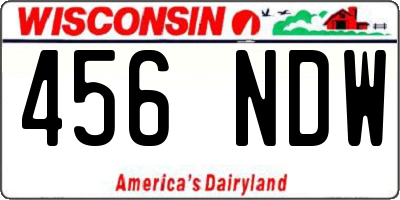 WI license plate 456NDW