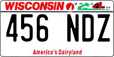WI license plate 456NDZ