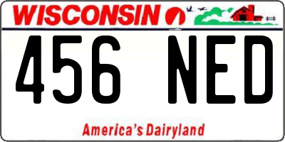 WI license plate 456NED