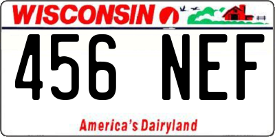 WI license plate 456NEF