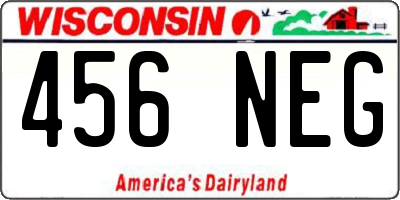 WI license plate 456NEG