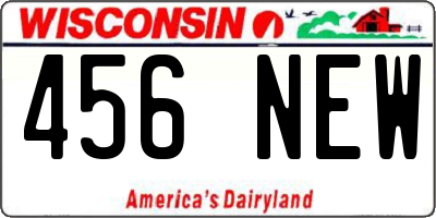 WI license plate 456NEW