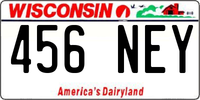 WI license plate 456NEY