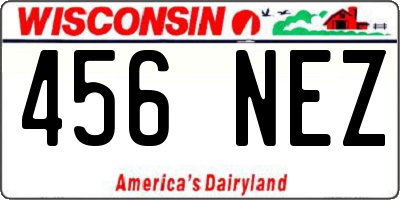 WI license plate 456NEZ