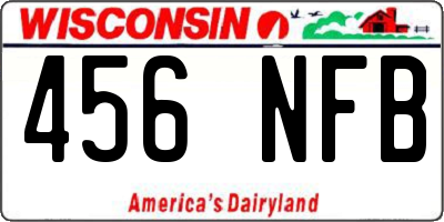 WI license plate 456NFB