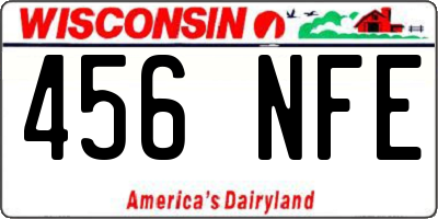 WI license plate 456NFE