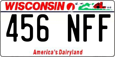 WI license plate 456NFF