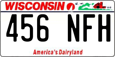WI license plate 456NFH