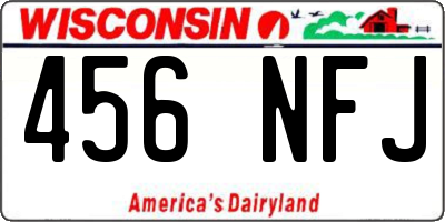 WI license plate 456NFJ