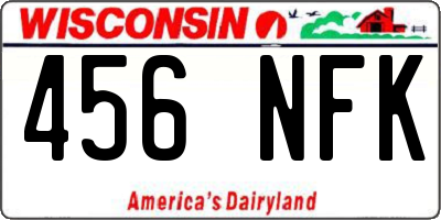 WI license plate 456NFK