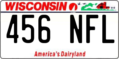 WI license plate 456NFL
