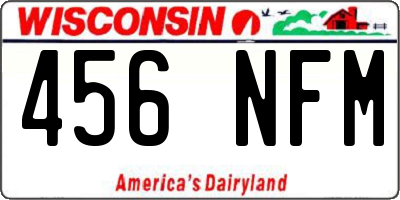 WI license plate 456NFM