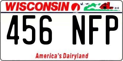 WI license plate 456NFP