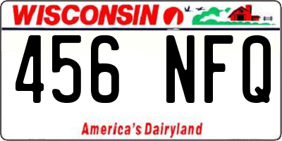 WI license plate 456NFQ