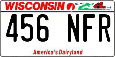 WI license plate 456NFR