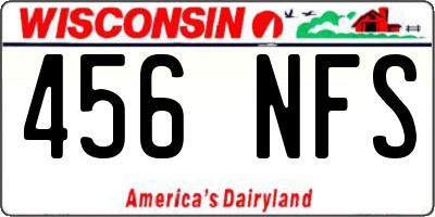 WI license plate 456NFS
