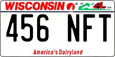 WI license plate 456NFT