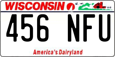 WI license plate 456NFU