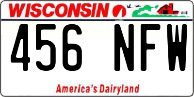 WI license plate 456NFW