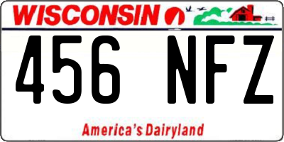 WI license plate 456NFZ