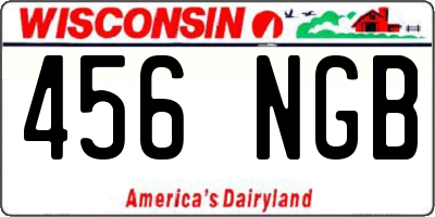WI license plate 456NGB