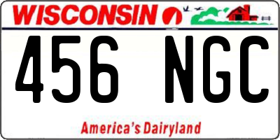 WI license plate 456NGC